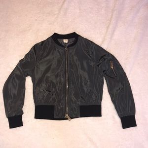 Black zipper jacket. Bomber jacket